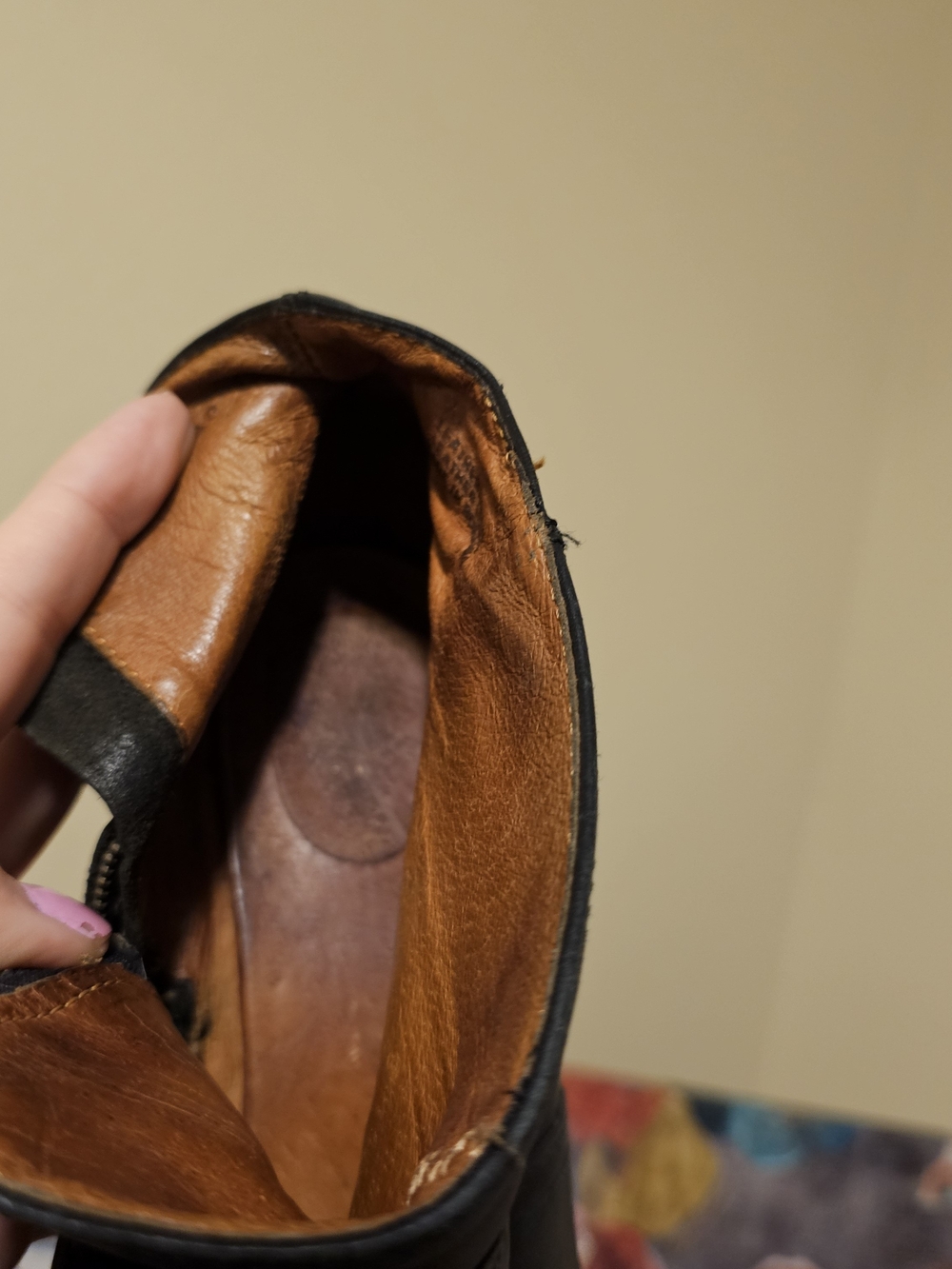 Madewell Black Leather Ankle Booties with Brown Stacked Heel - Picture 7 of 8